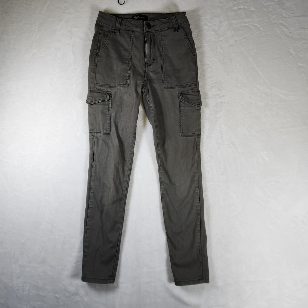YMI Collection Gray Wash Skinny Cargo Pants Women's Size 1/25‎